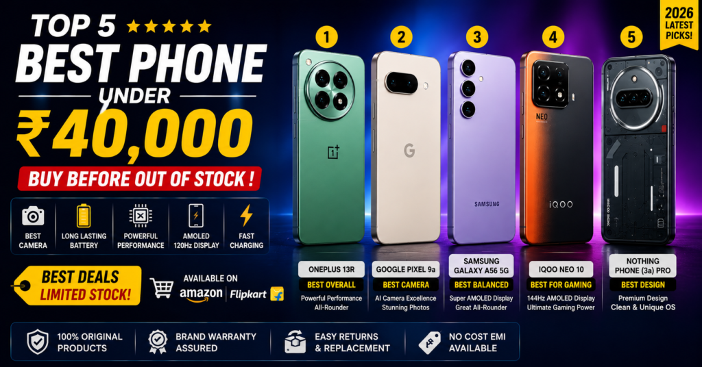 TOP 5 Best Phone Under 40000 - Buy Before OUT OF STOCK ! TOP 5 Best Phone Under 40000 - Buy Before OUT OF STOCK !