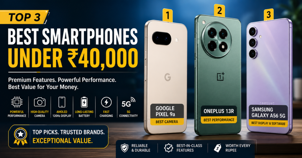 Top 3 Best Smart Phones Under 40000 Top 3 Best Smart Phones Under 40000